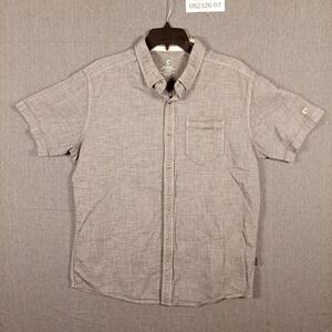 Kuhl Mens Gray Short Sleeve Button Down Shirt Large Hiking Outdoor Casual Pocket